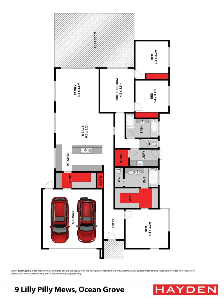 Floorplan of Homely house listing, 9 Lilly Pilly Mews, Ocean Grove VIC 3226