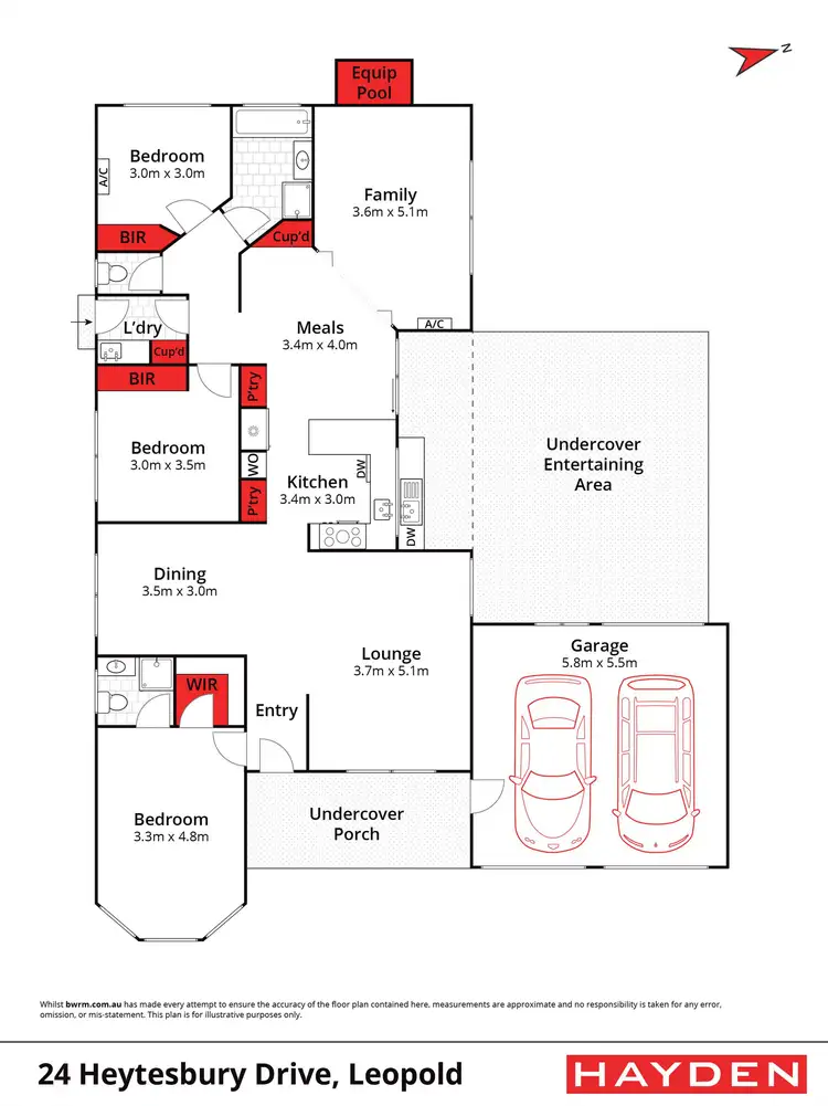 Floorplan of Homely house listing, 24 Heytesbury Drive, Leopold VIC 3224