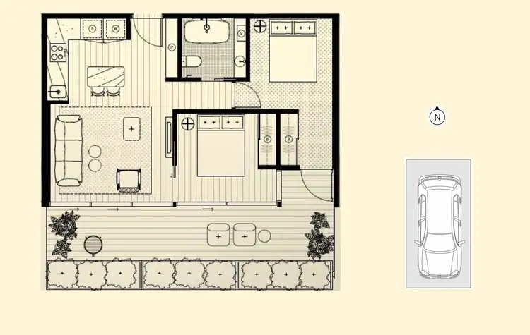 Floorplan of Homely apartment listing, 409/8 Luton Lane, Hawthorn VIC 3122
