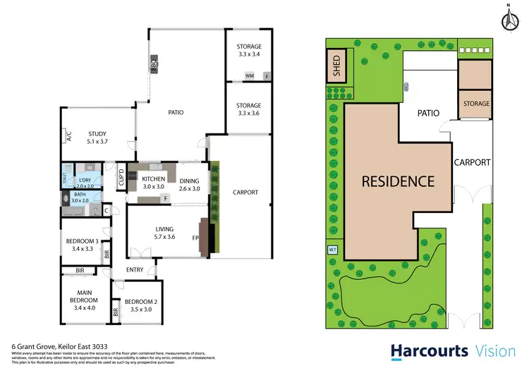 Floorplan of Homely house listing, 6 Grant Grove, Keilor East VIC 3033
