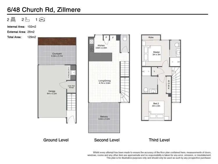 Floorplan of Homely townhouse listing, 6/48 Church Road, Zillmere QLD 4034