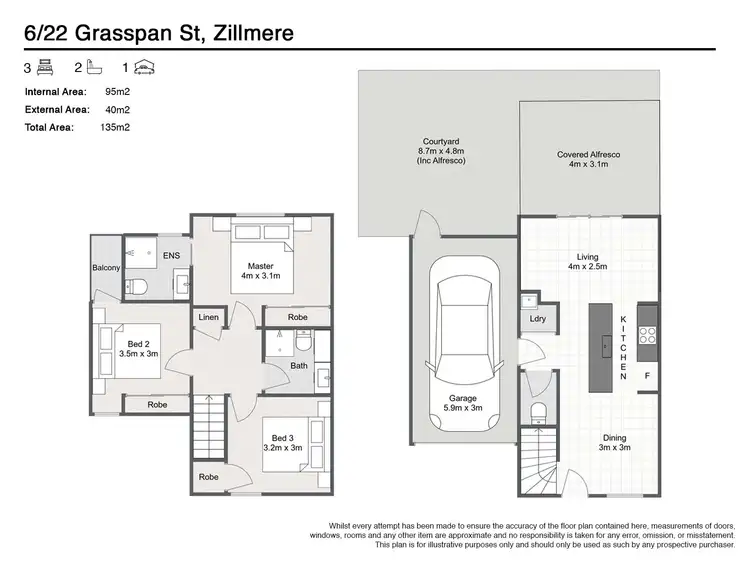 Floorplan of Homely townhouse listing, 6/22 Grasspan Street, Zillmere QLD 4034