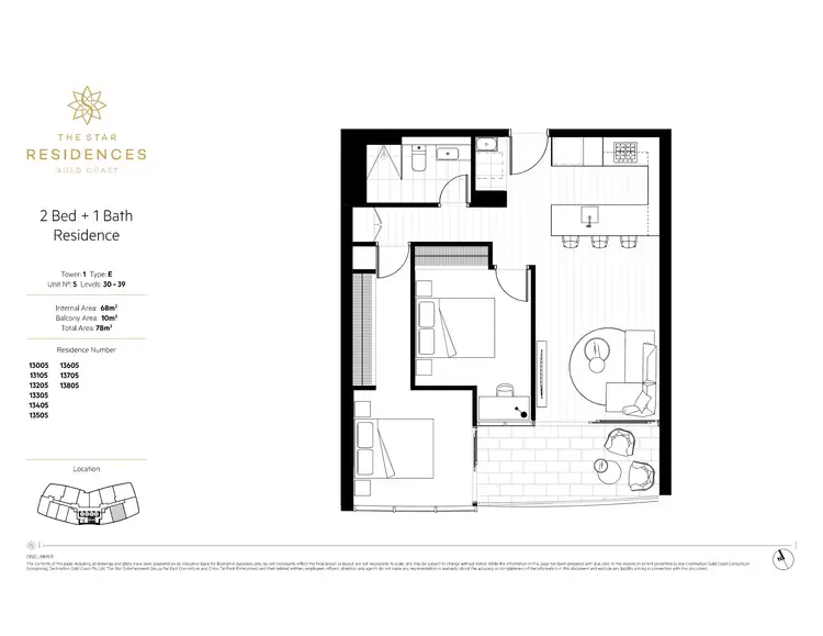 Floorplan of Homely unit listing, 13405/5 The Darling Avenue, Broadbeach QLD 4218