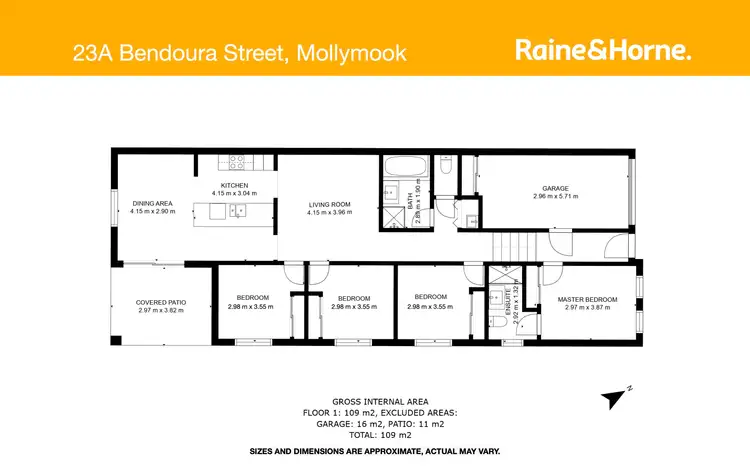 Floorplan of Homely semi-detached listing, 23A Bendoura Street, Mollymook NSW 2539