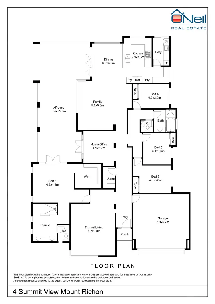Floorplan of Homely house listing, 4 Summit View, Mount Richon WA 6112