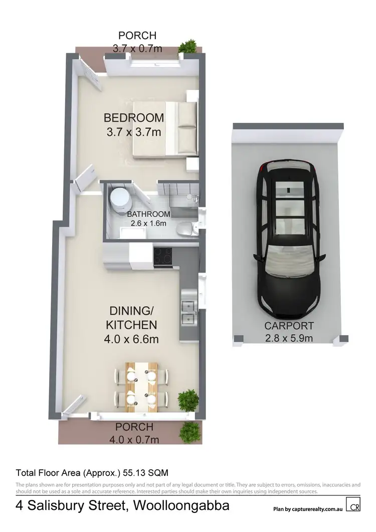 Floorplan of Homely unit listing, 4/4 Salisbury Street, Woolloongabba QLD 4102