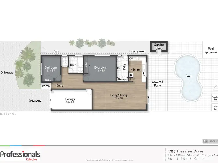 Floorplan of Homely semi-detached listing, 1/83 Treeview Drive, Burleigh Waters QLD 4220