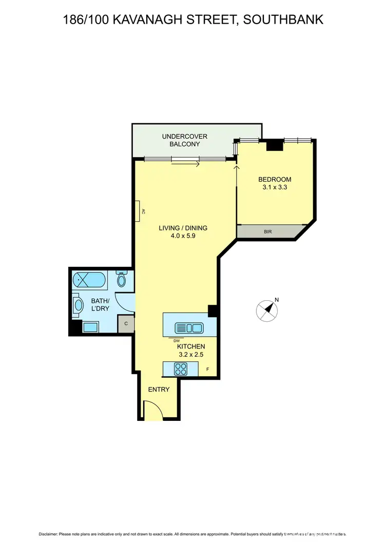Floorplan of Homely apartment listing, 186/100 Kavanagh St, Southbank VIC 3006