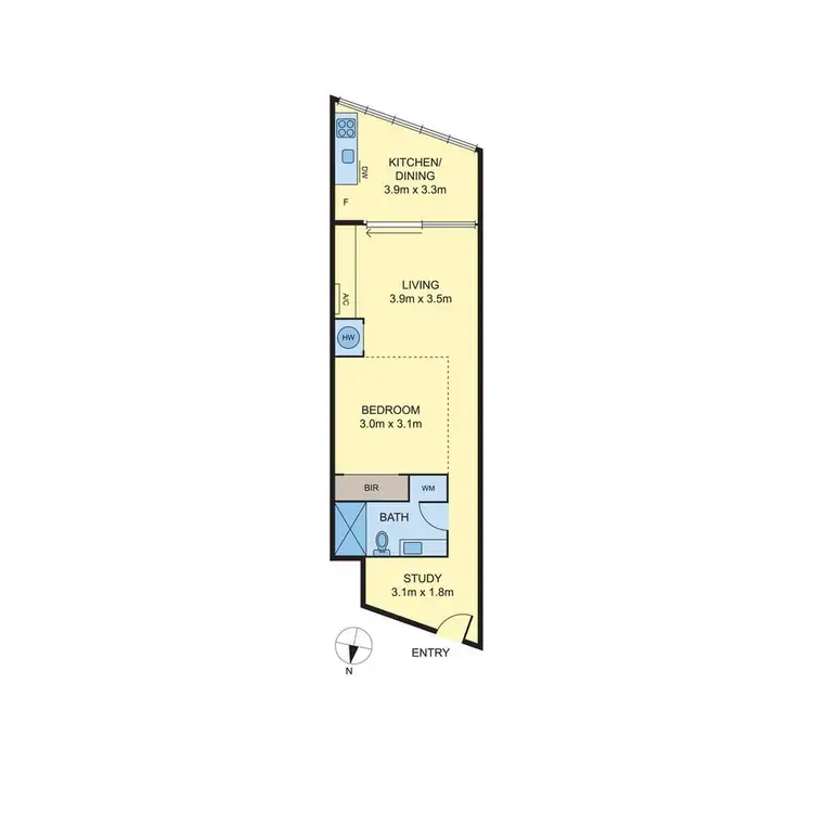 Floorplan of Homely apartment listing, 1005/565 Flinders Street, Melbourne VIC 3000