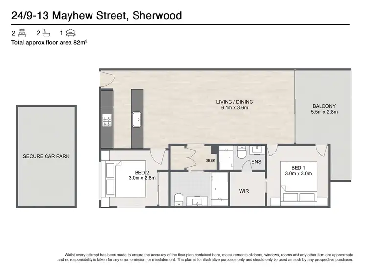 Floorplan of Homely unit listing, 24/9-13 Mayhew Street, Sherwood QLD 4075