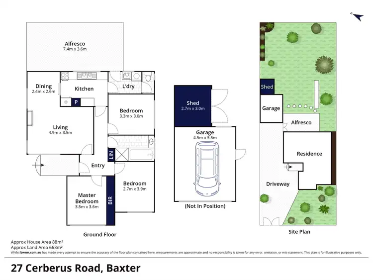Floorplan of Homely house listing, 27 Cerberus Road, Baxter VIC 3911