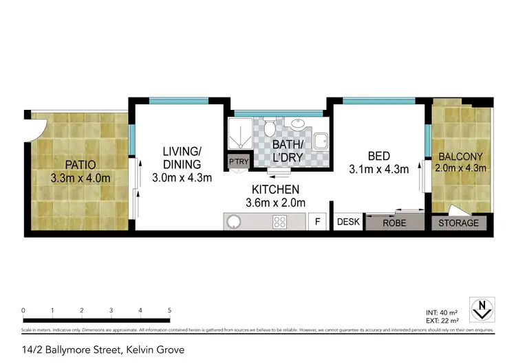 Floorplan of Homely unit listing, 14/2 Ballymore Street, Kelvin Grove QLD 4059