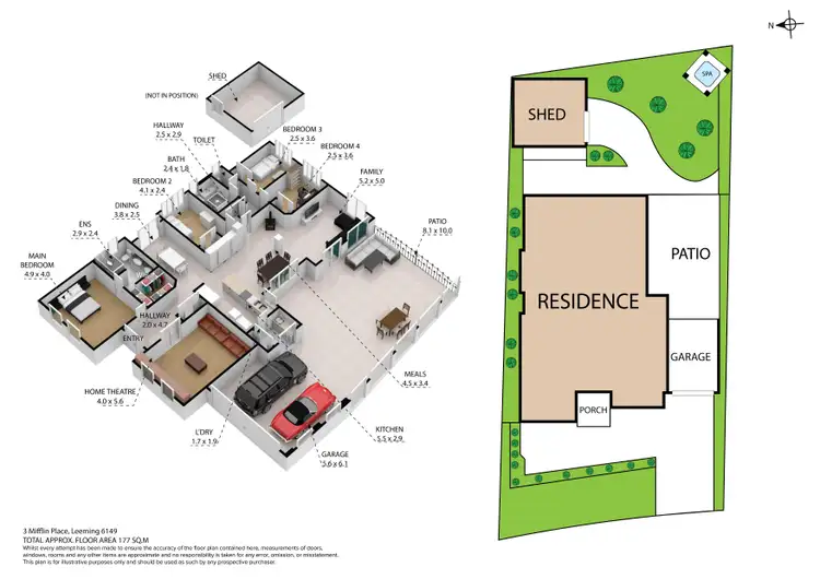 Floorplan of Homely house listing, 3 Mifflin Place, Leeming WA 6149