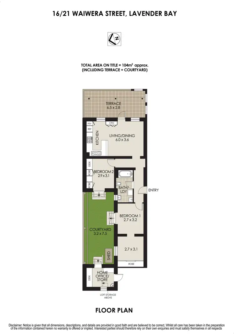 Floorplan of Homely apartment listing, 16/21 Waiwera Street, Lavender Bay NSW 2060