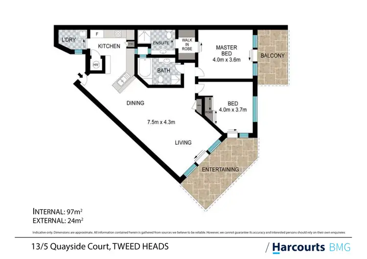 Floorplan of Homely apartment listing, 13/5 Quayside Court, Tweed Heads NSW 2485