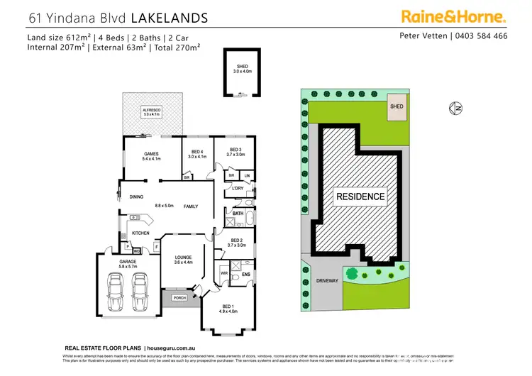 Floorplan of Homely house listing, 61 Yindana Boulevard, Lakelands WA 6180