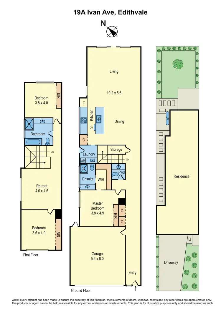 Floorplan of Homely townhouse listing, 19A Ivan Avenue, Edithvale VIC 3196