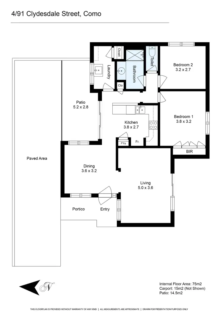 Floorplan of Homely apartment listing, 4/91 Clydesdale Street, Como WA 6152