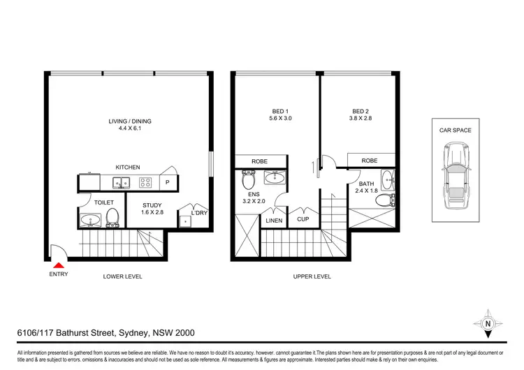 Floorplan of Homely apartment listing, 6106/117 Bathurst Street, Sydney NSW 2000