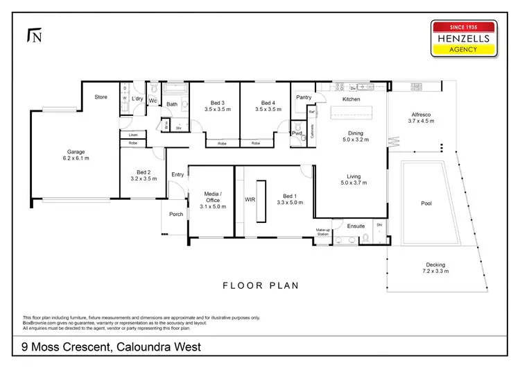 Floorplan of Homely house listing, 9 Moss Crescent, Caloundra West QLD 4551