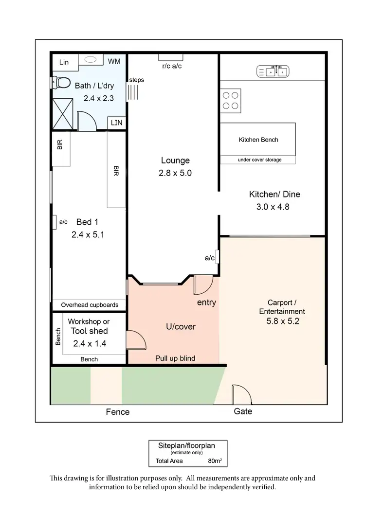 Floorplan of Homely house listing, E1/4 Madsen Street, Hindmarsh Island SA 5214