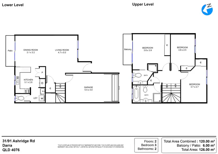 Floorplan of Homely townhouse listing, 31/91 Ashridge Road, Darra QLD 4076