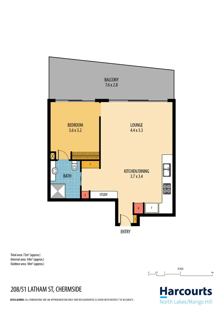 Floorplan of Homely apartment listing, 208/45-51 Latham Street, Chermside QLD 4032