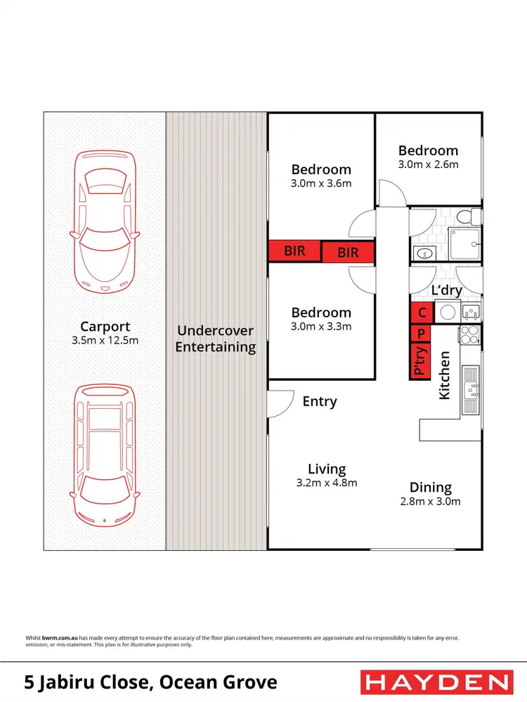 Floorplan of Homely house listing, 5 Jabiru Close, Ocean Grove VIC 3226