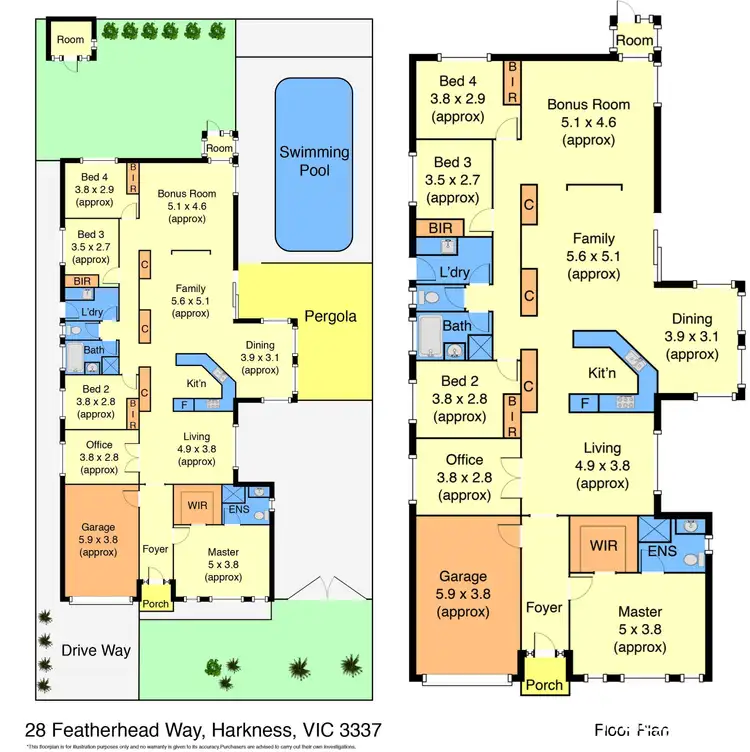 Floorplan of Homely house listing, 28 Featherhead Way, Harkness VIC 3337