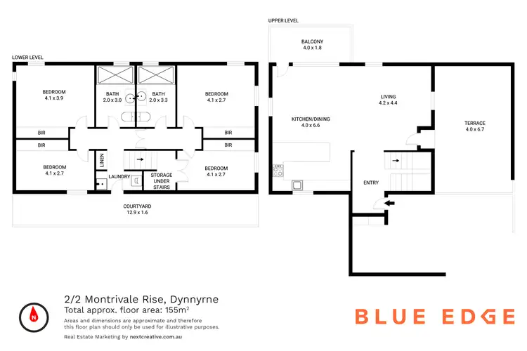 Floorplan of Homely unit listing, 2/2 Montrivale Rise, Dynnyrne TAS 7005