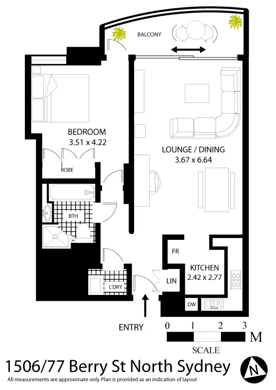 Floorplan of Homely apartment listing, 1506/79-81 Berry St, North Sydney NSW 2060
