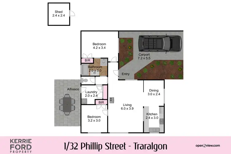 Floorplan of Homely townhouse listing, 1/32 Phillip Street, Traralgon VIC 3844