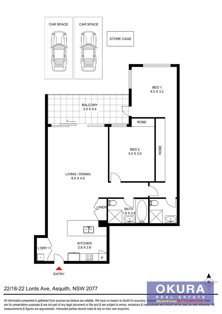 Floorplan of Homely apartment listing, 22/421 Pacific Highway, Asquith NSW 2077