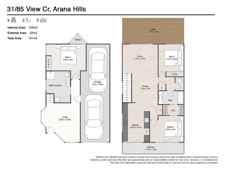 Floorplan of Homely townhouse listing, 31/85 View Crescent, Arana Hills QLD 4054