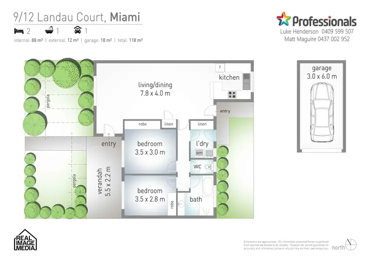 Floorplan of Homely unit listing, 9/12 Landau Court, Miami QLD 4220