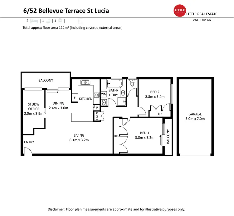 Floorplan of Homely apartment listing, 6/52 Bellevue Terrace, St Lucia QLD 4067