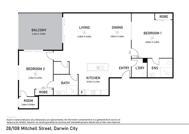 Floorplan of Homely apartment listing, 28/108 Mitchell Street, Darwin City NT 800