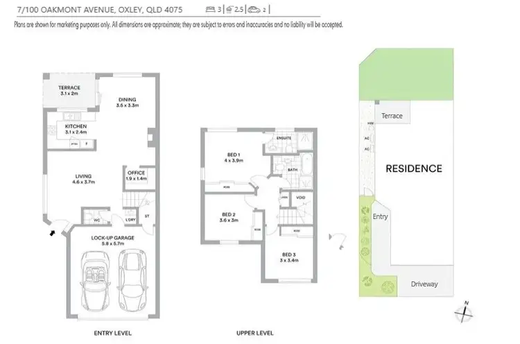 Floorplan of Homely townhouse listing, 7/100 Oakmont Avenue, Oxley QLD 4075