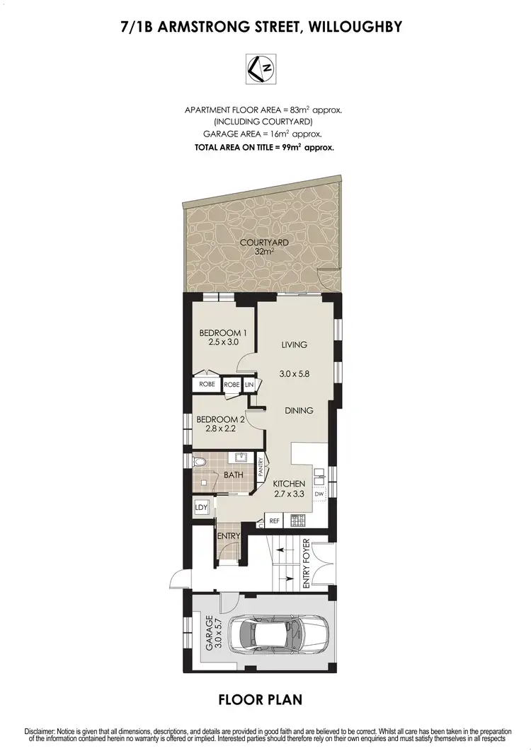 Floorplan of Homely apartment listing, 7/1B Armstrong Street, Willoughby NSW 2068