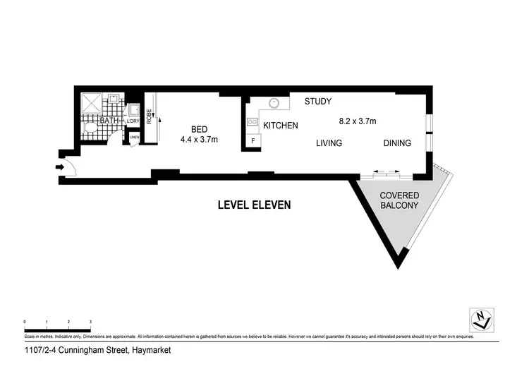 Floorplan of Homely apartment listing, 1107/2-4 Cunningham Street, Haymarket NSW 2000