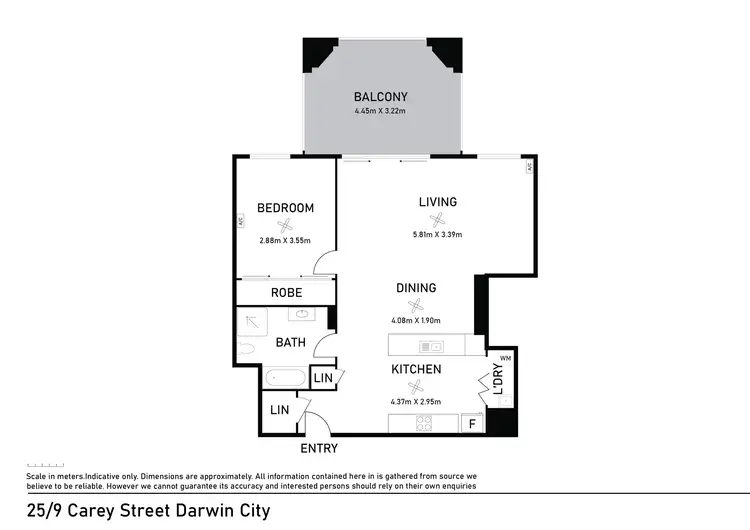 Floorplan of Homely apartment listing, 25/9 Carey Street, Darwin City NT 800