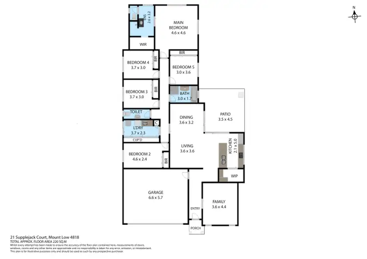 Floorplan of Homely house listing, 21 Supplejack Court, Mount Low QLD 4818