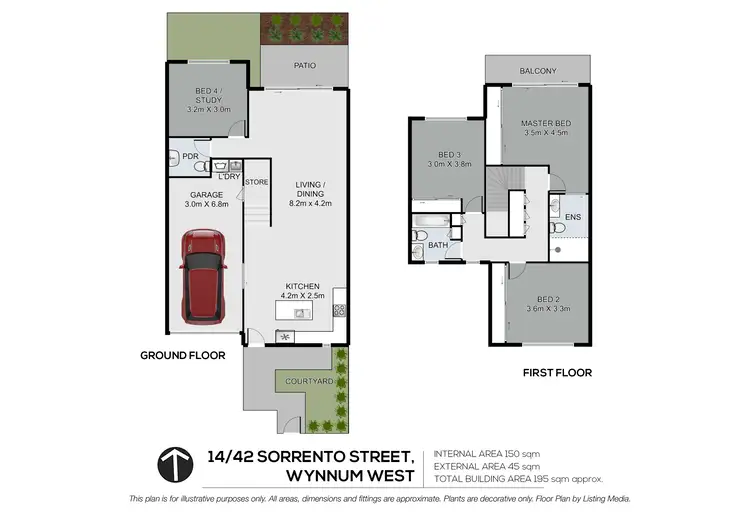 Floorplan of Homely townhouse listing, 14/42 Sorrento Street, Wynnum West QLD 4178