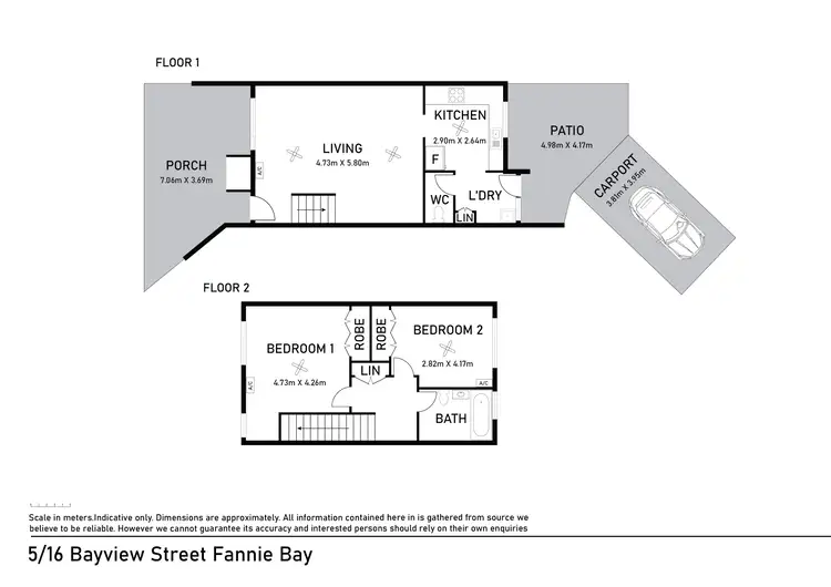 Floorplan of Homely townhouse listing, 5/16 Bayview Street, Fannie Bay NT 820