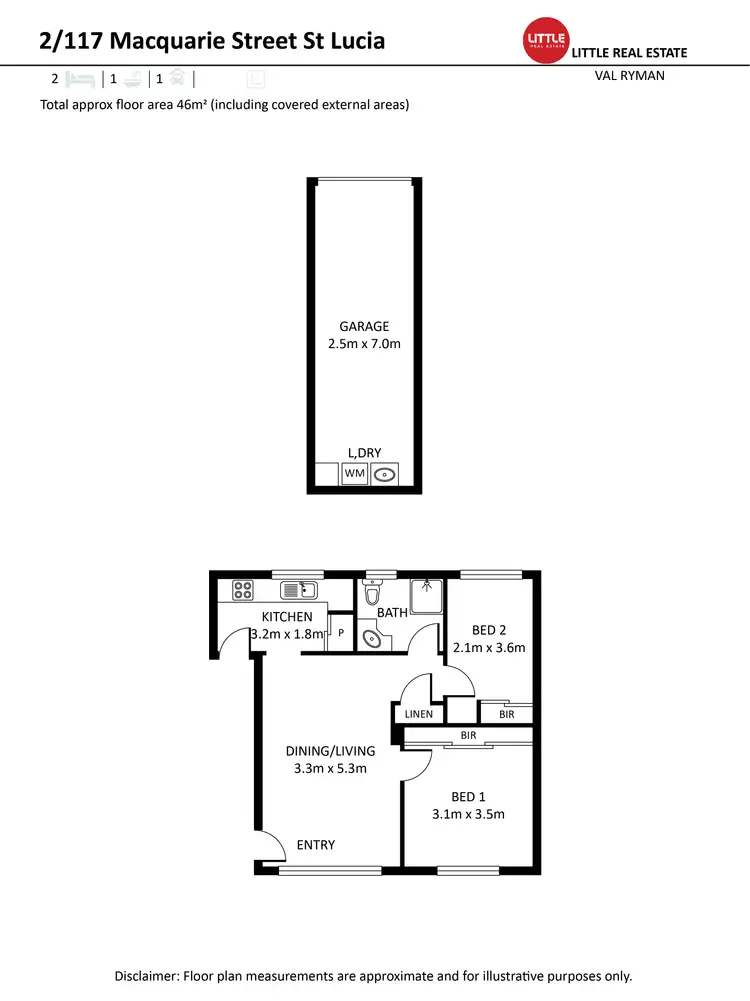 Floorplan of Homely unit listing, 2/117 Macquarie Street, St Lucia QLD 4067