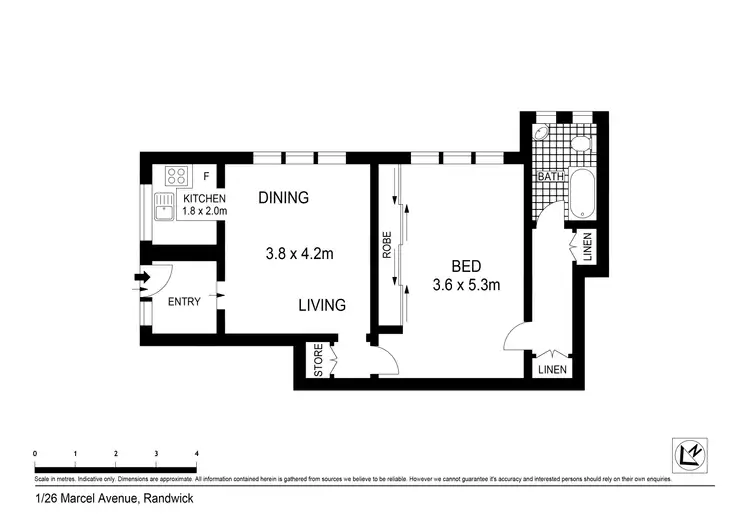 Floorplan of Homely apartment listing, 1/26 Marcel Avenue, Randwick NSW 2031