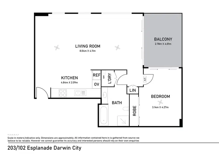 Floorplan of Homely apartment listing, 203/102 Esplanade, Darwin City NT 800