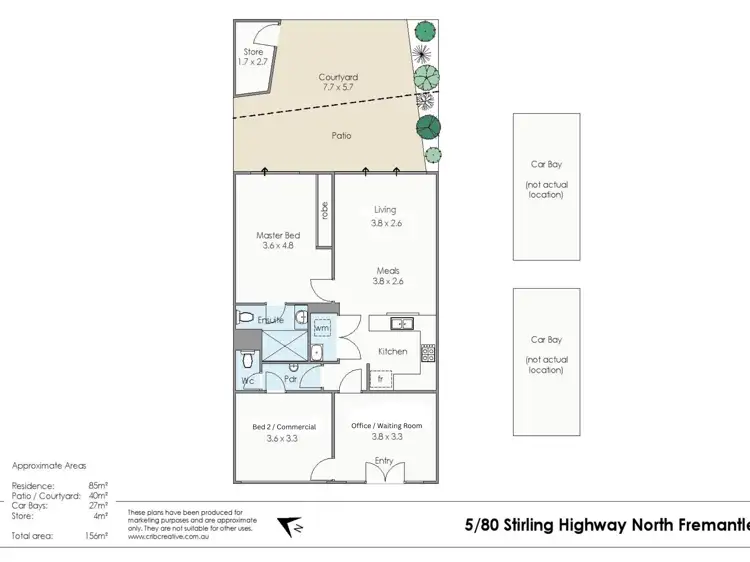 Floorplan of Homely apartment listing, 5/80 Stirling Highway, North Fremantle WA 6159