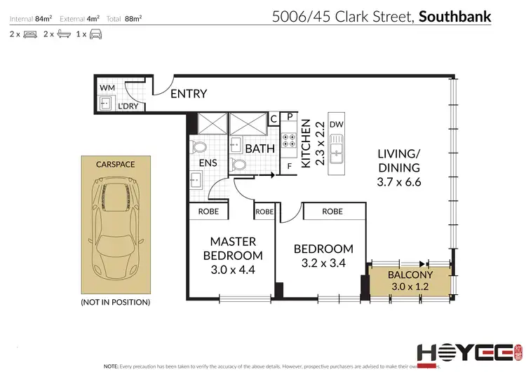 Floorplan of Homely apartment listing, 5006/45 Clarke Street, Southbank VIC 3006