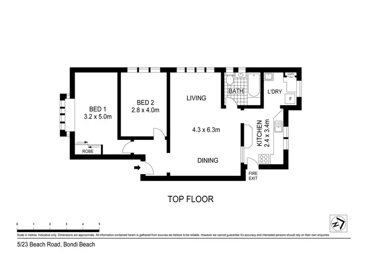 Floorplan of Homely apartment listing, 5/23 Beach Road, Bondi Beach NSW 2026